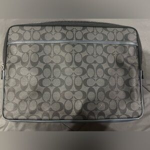 Coach Black and Gray Patterned Laptop Bag